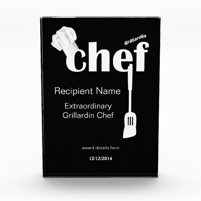 Grillardin Chef Grill Chef Custom Award (Front)
