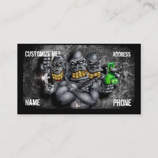 Customizable GRILLAZ Customizable Gorillas Business Card
