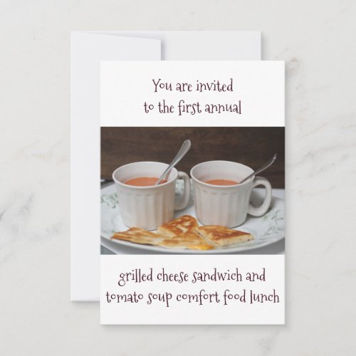 Grilled Cheese And Tomato Soup Luncheon Invitation
