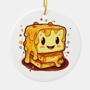 Grilled cheese lover ceramic ornament
