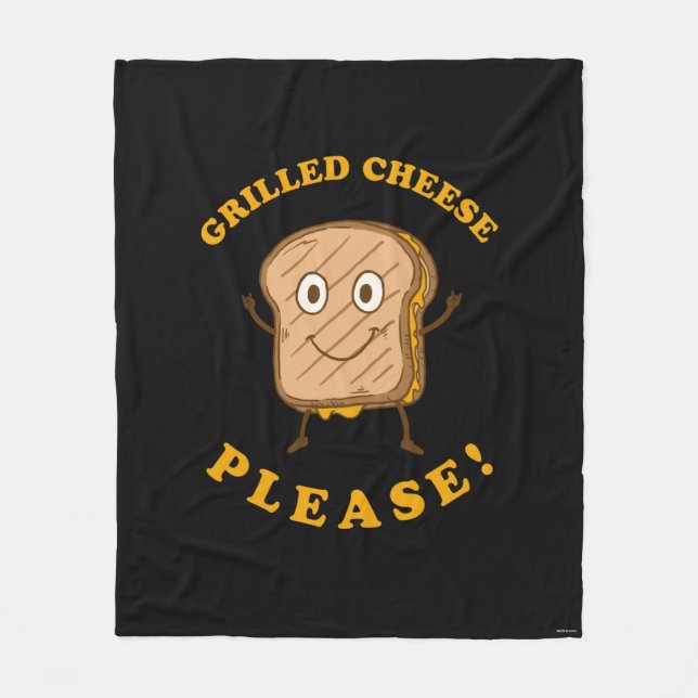 Grilled Cheese Please Fleece Blanket (Front)