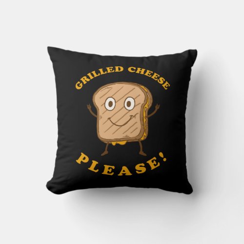 Grilled Cheese Please Throw Pillow