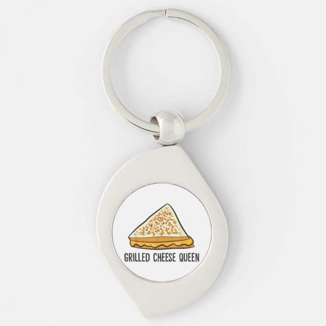 Grilled Cheese Queen Funny Grilled Cheese  Keychain (Front)
