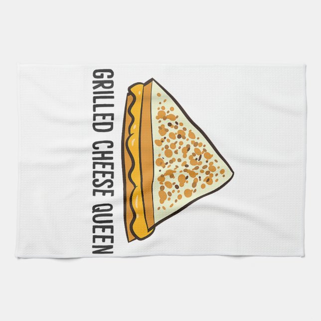 Grilled Cheese Queen Funny Grilled Cheese  Kitchen Towel (Horizontal)