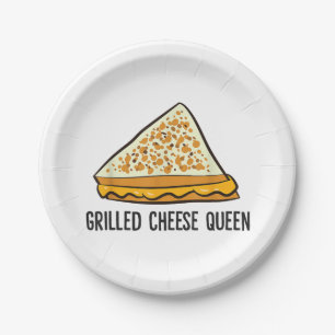Grilled Cheese Queen Funny Grilled Cheese Paper Plates