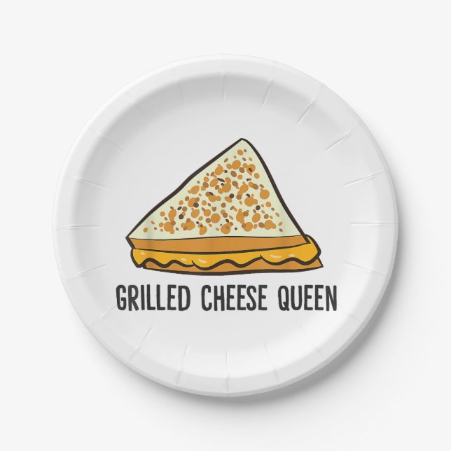 Grilled Cheese Queen Funny Grilled Cheese  Paper Plates (Front)