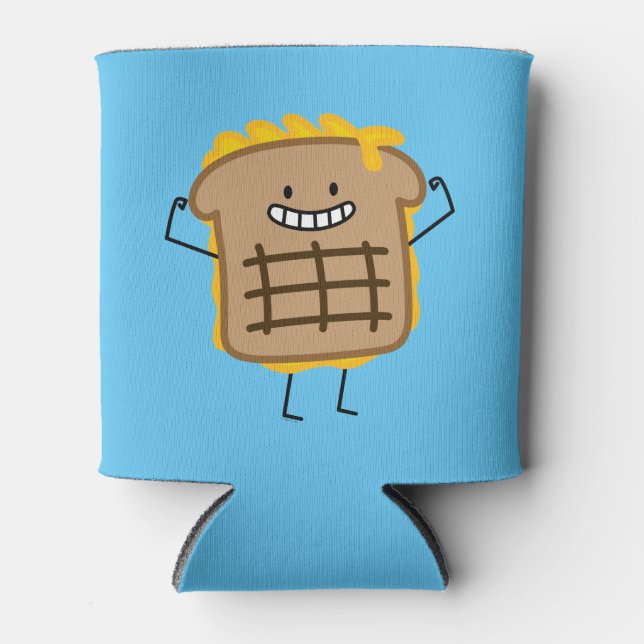 Grilled Cheese Sandwich Cheddar Toasted Bread Can Cooler (Front)