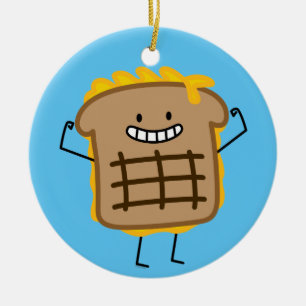 Grilled Cheese Sandwich Cheddar Toasted Bread Ceramic Ornament