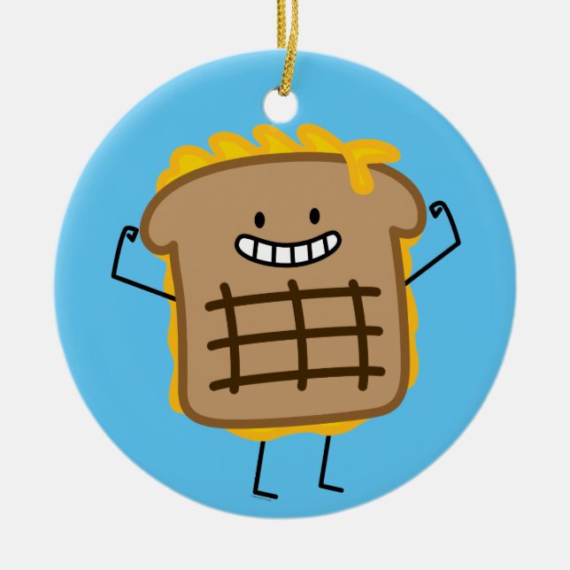 Grilled Cheese Sandwich Cheddar Toasted Bread Ceramic Ornament (Front)