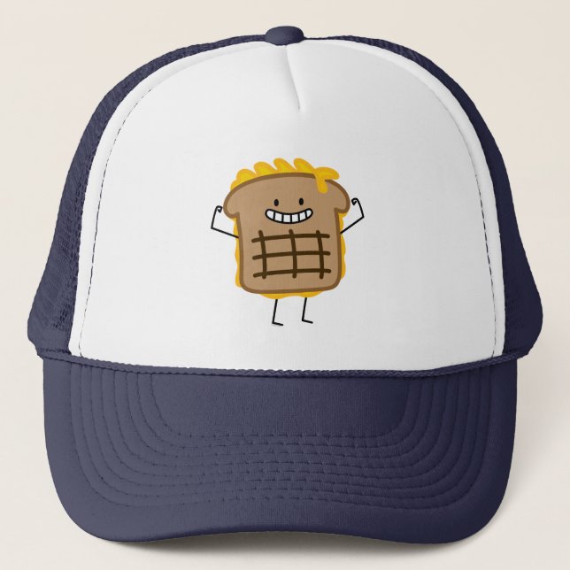 Grilled Cheese Sandwich Cheddar Toasted Bread Trucker Hat (Front)