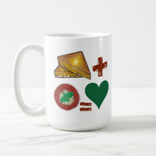 Grilled Cheese Sandwich + Tomato Soup = Love Heart Coffee Mug