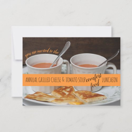 Grilled Cheese Tomato Soup Comfort Food Luncheon Invitation