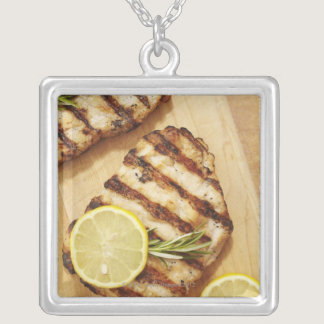 Grilled Chicken Breasts Silver Plated Necklace