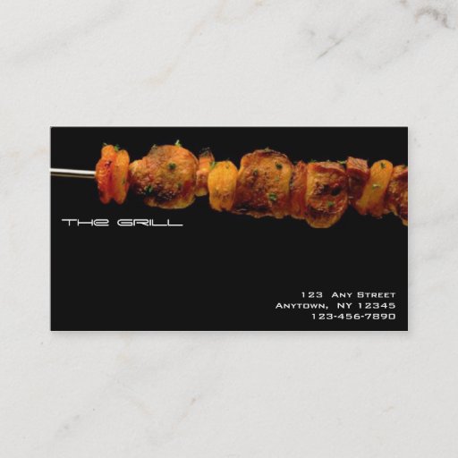 Customizable Grilled foods - Restaurant business card