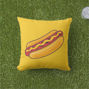 Grilled Hot Dog Outdoor Pillow