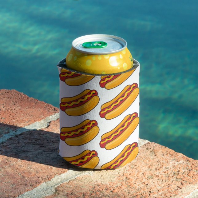 Grilled Hot Dog Pattern Can Cooler (In Situ Pool)