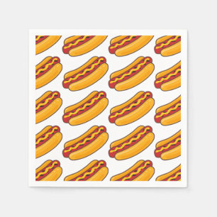 Grilled Hot Dog Pattern Napkins