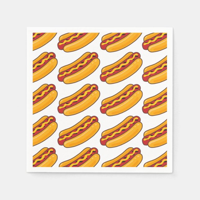 Grilled Hot Dog Pattern Napkins (Front)