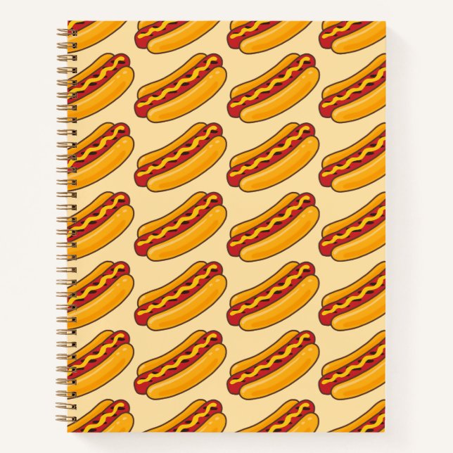 Grilled Hot Dog Pattern Notebook (Front)