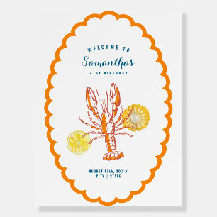 Grilled Lobster BBQ Seafood Summer Party Welcome Foam Board