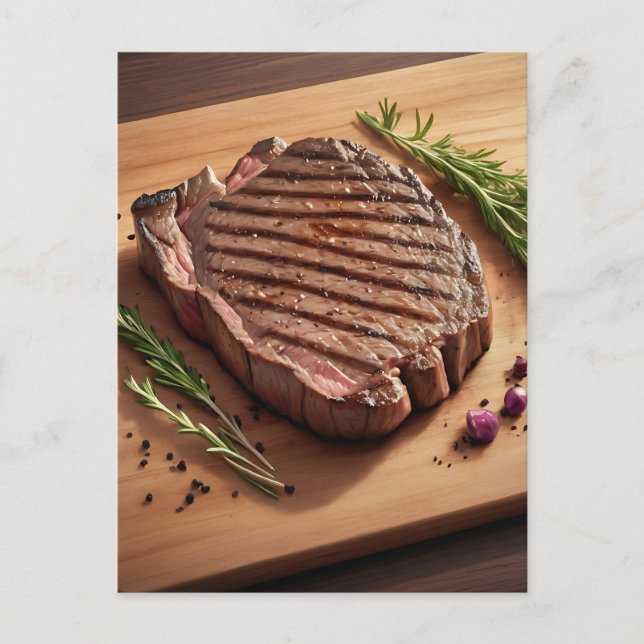 Grilled Ribeye Steak Rosemary Postcard (Front)