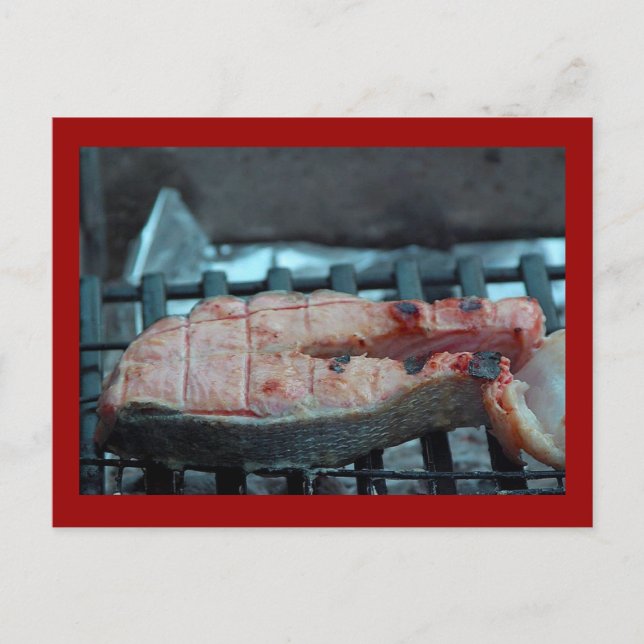 Grilled Salmon Postcard (Front)