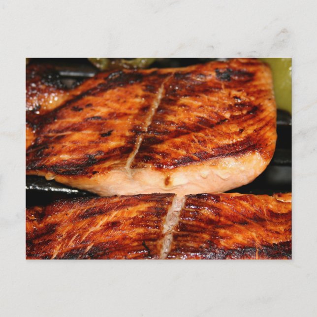 Grilled Salmon Postcard (Front)