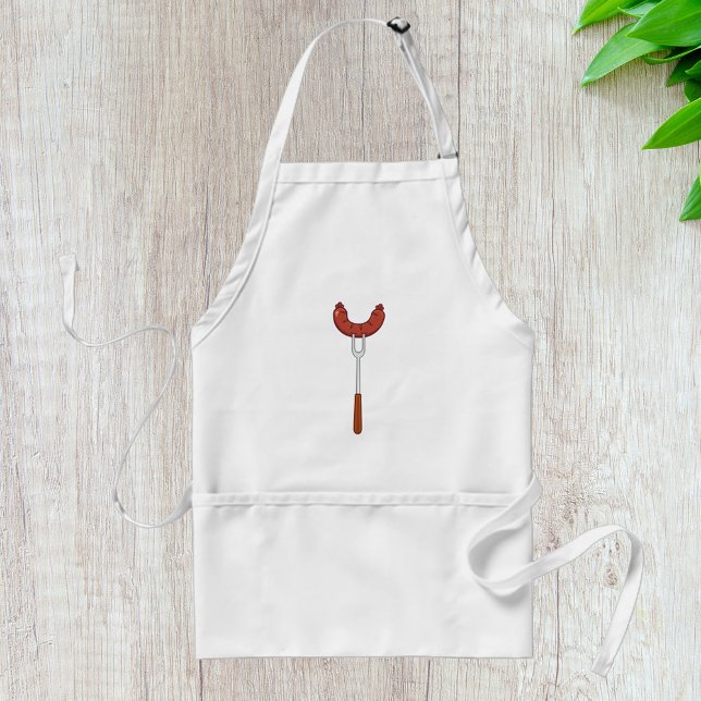 Grilled Sausage on BBQ Fork Adult Apron (Creator Uploaded)