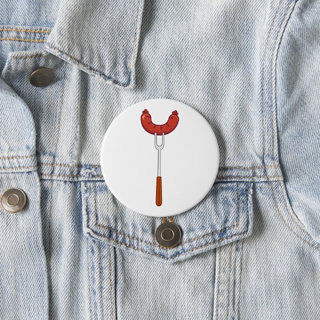 Grilled Sausage on BBQ Fork Button (Creator Uploaded)