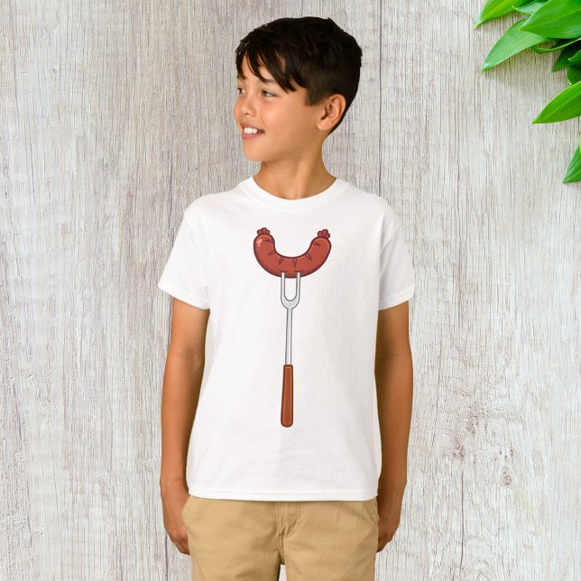 Grilled Sausage on BBQ Fork T-Shirt (Creator Uploaded)