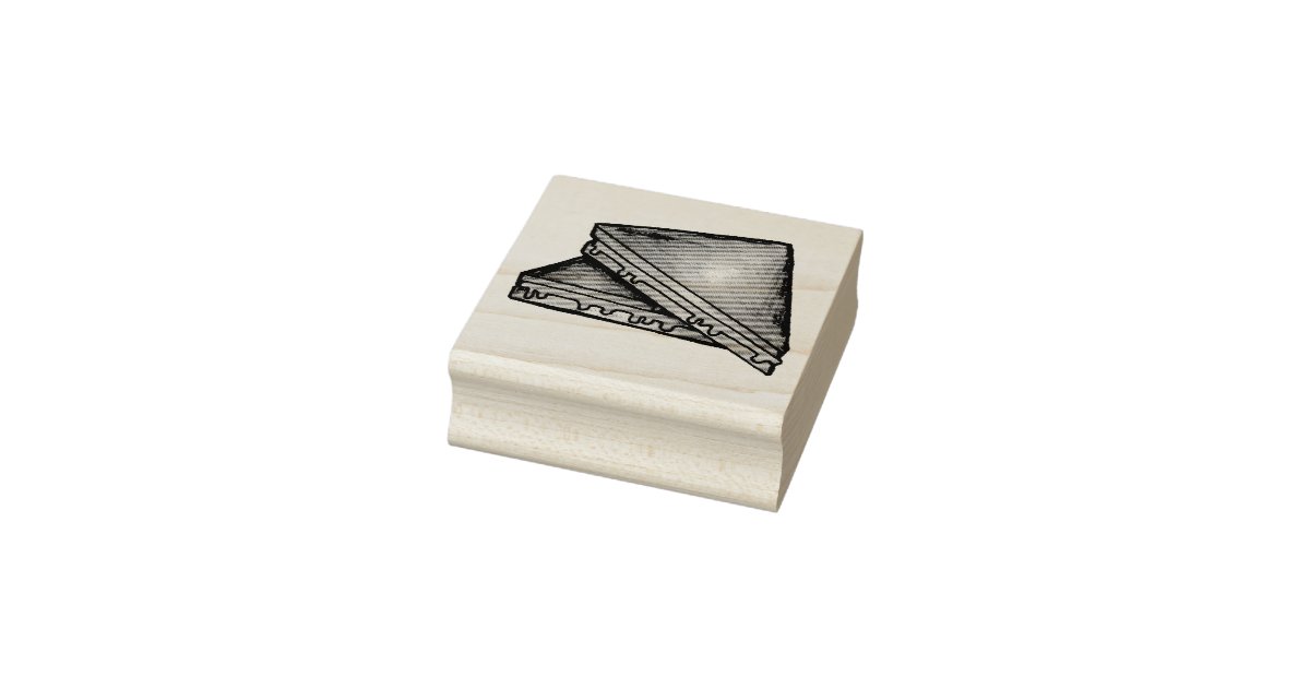 Grilled Toasted Cheddar Cheese Toastie Sandwich Rubber Stamp Zazzle Com