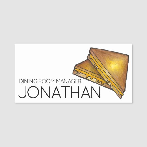 Grilled Toasted Cheese Sandwich Diner Restaurant Name Tag