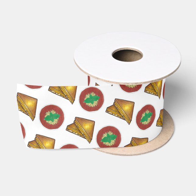 Grilled Toasted Cheese Sandwich Tomato Soup Foodie Satin Ribbon (Spool)