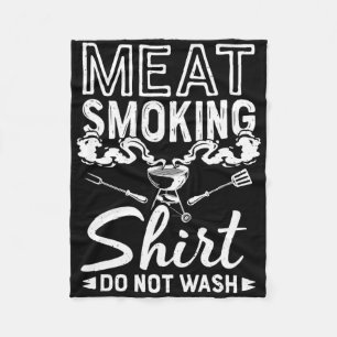Griller Meat Smoker Funny Bbq Grilling Meat Smokin Fleece Blanket