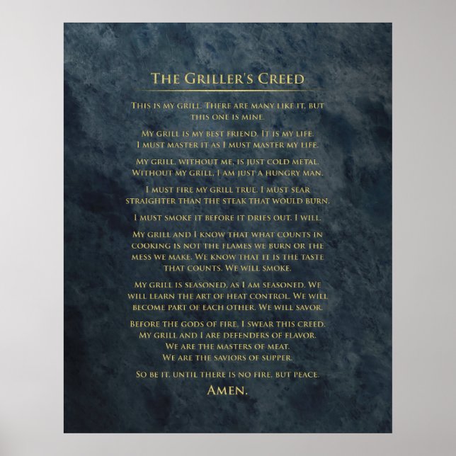 "Griller's Creed" Poster (Front)