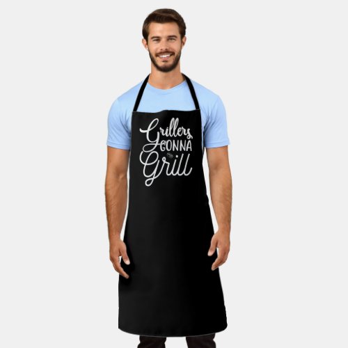 Grillers Gonna Grill BBQ Large Black Apron