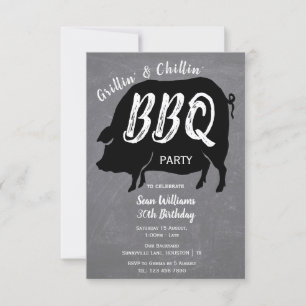 Grillin' And Chillin' BBQ Birthday Party Invitation