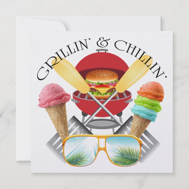 Grillin' and Chillin' Invitation (Front)