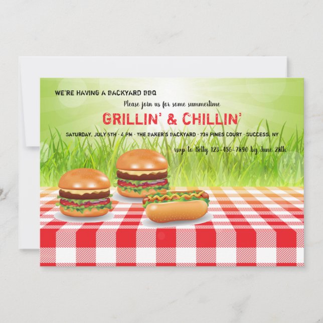 Grillin' and Chillin' Invitation (Front)