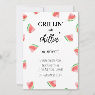 Grillin' and Chillin' Watermelon BBQ Invitation