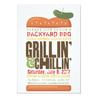 Grillin Chillin BBQ Invitation, Burger Barbecue Card