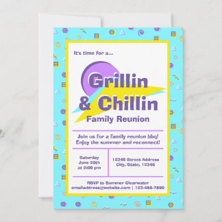 Grillin & Chillin Family Reunion BBQ Cookout Invitation