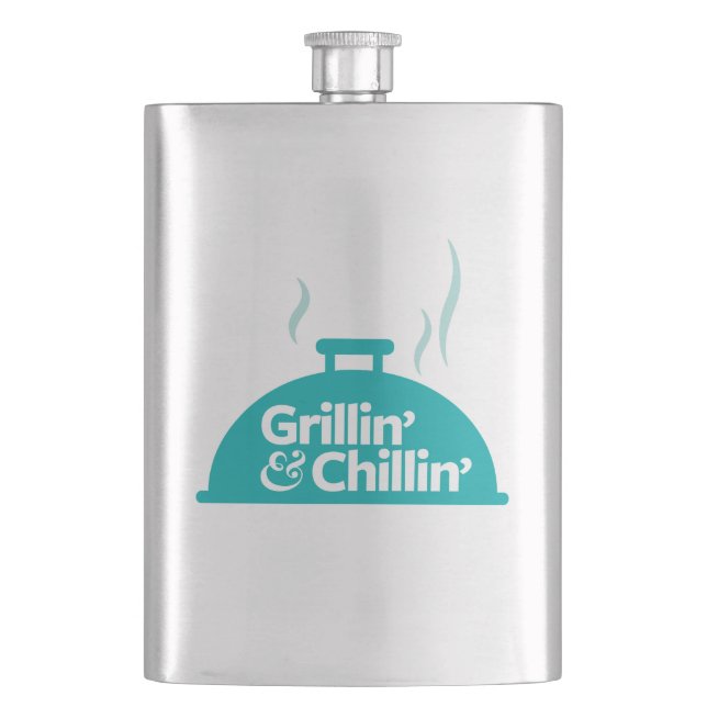 Grillin' & Chillin' Flask (Front)