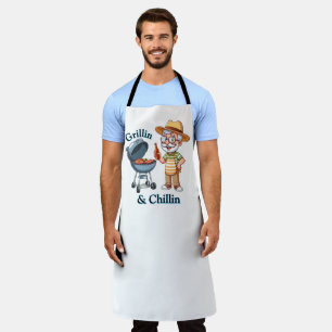 Grillin’ & Chillin’ – Funny BBQ Design for Dad Apron