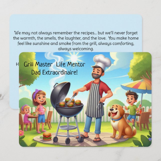 Grillin’ & Chillin’ Personalized Father’s Day Card (Front/Back)