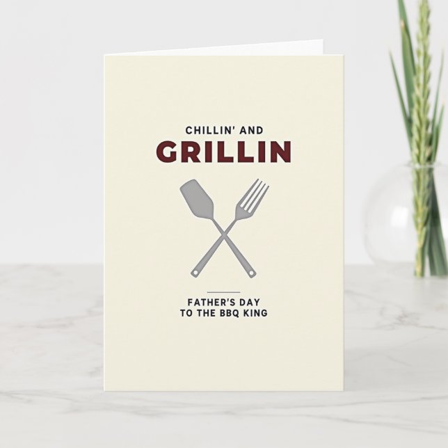 Grillin Dads Day Greeting Card (Front)