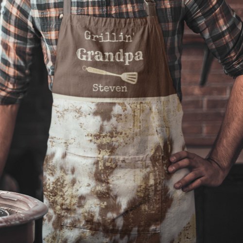 Grillin Grandpa Cowhide Western Custom Apron