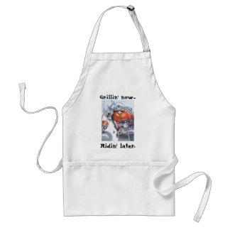 Grillin' now...ridin' later adult apron
