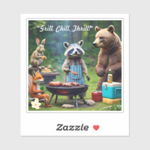 "Grillin' with Friends" Sticker