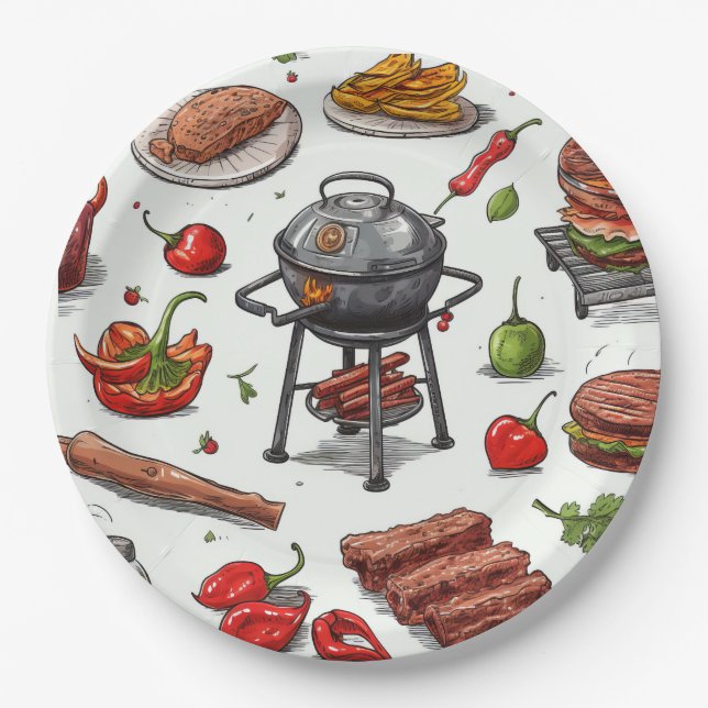 Grilling And Chilling  Paper Plates (Front)